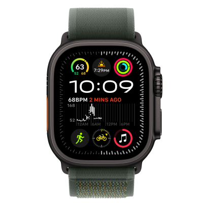Ремінець Apple Trail Loop Green - Black Titanium Finish для Apple Watch 44/45/46/49mm - S/M (MYQ33)