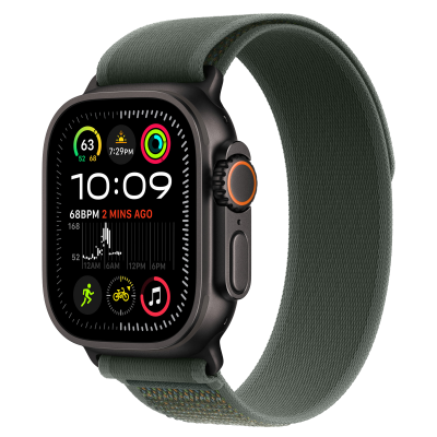 Ремінець Apple Trail Loop Green - Black Titanium Finish для Apple Watch 44/45/46/49mm - S/M (MYQ33)