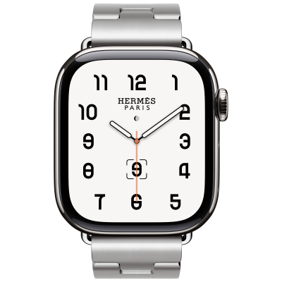 Apple Watch Hermès Series 10 GPS + Cellular 42mm Silver Titanium Case with Satiné Grand H - Large