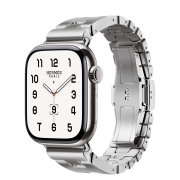 Apple Watch Hermès Series 10 GPS + Cellular 42mm Silver Titanium Case with Satiné Grand H - Small (MX0Q3+MXJT3)