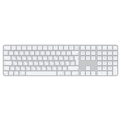 Клавиатура Apple Magic Keyboard with Touch ID and Numeric Keypad for Mac models with Apple silicon (USB–C - Ukrainian - White Keys (MXK73UA/A)