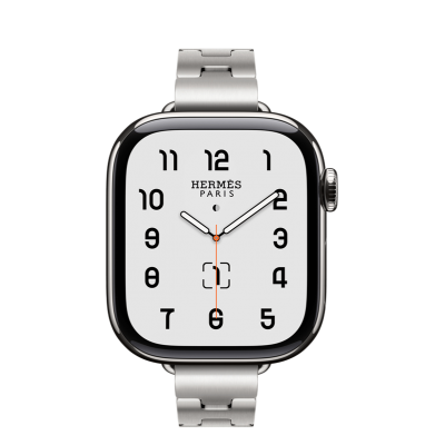 Apple Watch Hermès Series 11 GPS + Cellular 42mm Silver Titanium Case з Satiné Grand H Fin - Large (MF9P4+MGLV4)