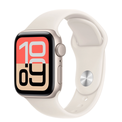 Apple Watch SE 3 GPS + Cellular 40mm Starlight Aluminum Case with Starlight Sport Band - M/L (MEP74)