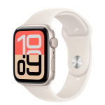 Apple Watch SE 3 GPS + Cellular 44mm Starlight Aluminum Case with Starlight Sport Band - M/L (MEPF4)