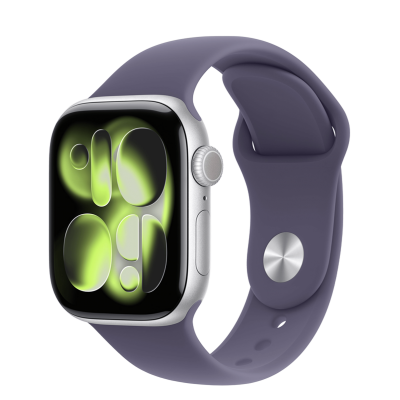 Apple Watch Series 11 GPS 42mm Silver Aluminum Case with Purple Fog Sport Band - M/L (MEU74)