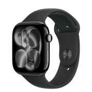 Apple Watch Series 11 GPS + Cellular 46mm Jet Black Aluminum Case with Black Sport Band - M/L (MFC44)