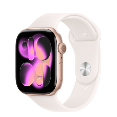 Apple Watch Series 11 GPS 46mm Rose Gold Aluminum Case with Light Blush Sport Band - S/M (MEV64)