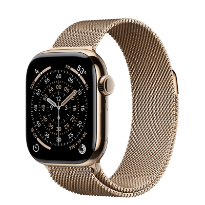 Apple Watch Series 11 GPS + Cellular 42mm Gold Titanium Case з Gold Milanese Loop (MF8Y4)