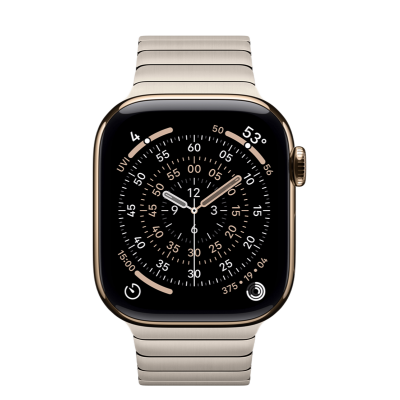 Apple Watch Series 11 GPS + Cellular 42mm Gold Titanium Case with Natural Link Bracelet (MF9M4+MXMA3)