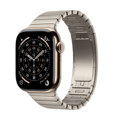 Apple Watch Series 11 GPS + Cellular 42mm Gold Titanium Case with Natural Link Bracelet (MF9M4+MXMA3)