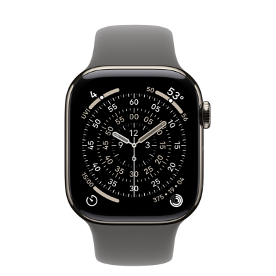 Apple Watch Series 11 GPS + Cellular 42mm Natural Titanium Case з Stone Gray Sport Band - S/M (MF8M4)