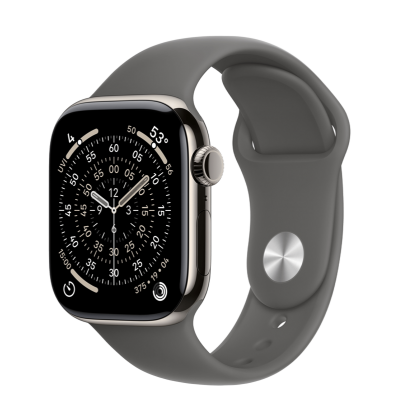 Apple Watch Series 11 GPS + Cellular 42mm Natural Titanium Case з Stone Gray Sport Band - M/L (MF8N4)