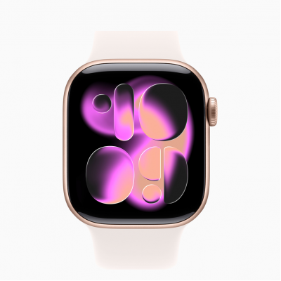 Apple Watch Series 11 GPS + Cellular 42mm Rose Gold Aluminum Case with Light Blush Sport Band - S/M (MF8E4)