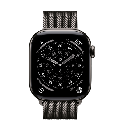 Apple Watch Series 11 GPS + Cellular 42mm Slate Titanium Case with Slate Milanese Loop (MF9K4+MGJ14)