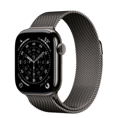 Apple Watch Series 11 GPS + Cellular 42mm Slate Titanium Case with Slate Milanese Loop (MF9K4+MGJ14)