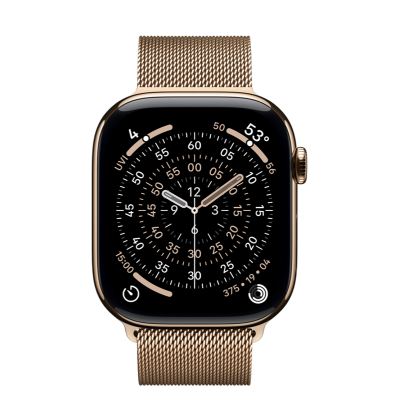 Apple Watch Series 11 GPS + Cellular 46mm Gold Titanium Case з Gold Milanese Loop - M/L (MFD84)