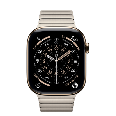 Apple Watch Series 11 GPS + Cellular 46mm Gold Titanium Case with Natural Link Bracelet (MFC34+MXMF3)