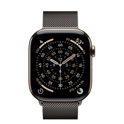 Apple Watch Series 11 GPS + Cellular 46mm Gold Titanium Case з Slate Milanese Loop - S/M (MFC34+MGJ64)
