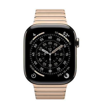 Apple Watch Series 11 GPS + Cellular 46mm Natural Titanium Case з Gold Link Bracelet (MFAY4+MXMH3)