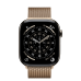 Apple Watch Series 11 GPS + Cellular 46mm Natural Titanium Case з Gold Milanese Loop - M/L (MFAY4+MGJ54)