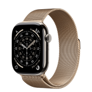 Apple Watch Series 11 GPS + Cellular 46mm Natural Titanium Case з Gold Milanese Loop - S/M (MFAY4+MGJ44)