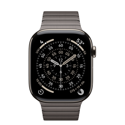 Apple Watch Series 11 GPS + Cellular 46mm Natural Titanium Case with Slate Link Bracelet (MFAY4+MXMK3)