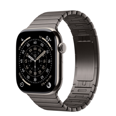 Apple Watch Series 11 GPS + Cellular 46mm Natural Titanium Case with Slate Link Bracelet (MFAY4+MXMK3)