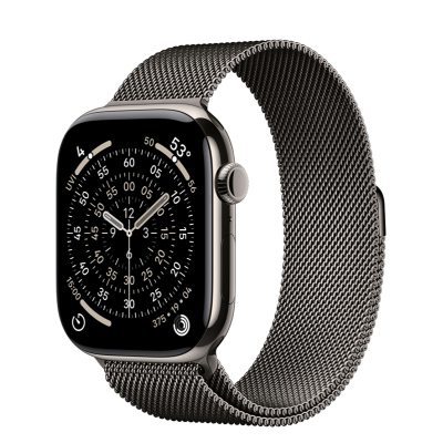 Apple Watch Series 11 GPS + Cellular 46mm Natural Titanium Case з Slate Milanese Loop - S/M (MFAY4+MGJ64)