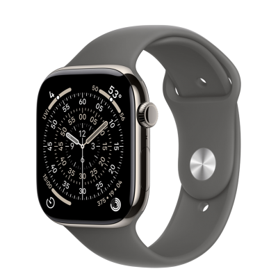 Apple Watch Series 11 GPS + Cellular 46mm Natural Titanium Case з Stone Gray Sport Band - M/L (MFCX4)