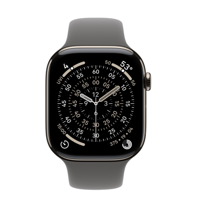 Apple Watch Series 11 GPS + Cellular 46mm Natural Titanium Case з Stone Gray Sport Band - S/M (MFCW4)