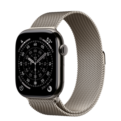 Apple Watch Series 11 GPS + Cellular 46mm Slate Titanium Case з Natural Milanese Loop - M/L (MFC14+MGJ34)