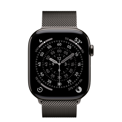 Apple Watch Series 11 GPS + Cellular 46mm Slate Titanium Case with Slate Milanese Loop - S/M (MFD34)