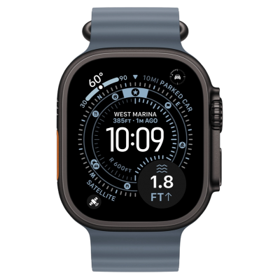 Apple Watch Ultra 3 GPS + Cellular 49mm Black Titanium Case with Anchor Blue Ocean Band (MF254+MGCJ4)