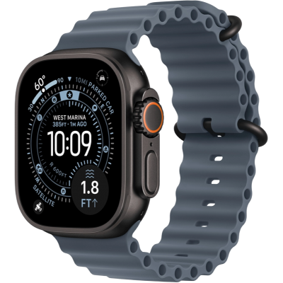 Apple Watch Ultra 3 GPS + Cellular 49mm Black Titanium Case with Anchor Blue Ocean Band (MF254+MGCJ4)