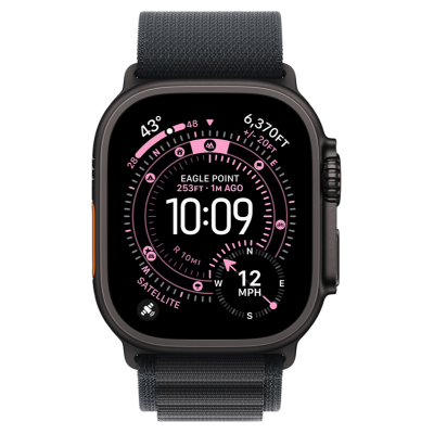 Apple Watch Ultra 3 GPS + Cellular 49mm Black Titanium Case with Black Alpine Loop - Medium (MF0V4)