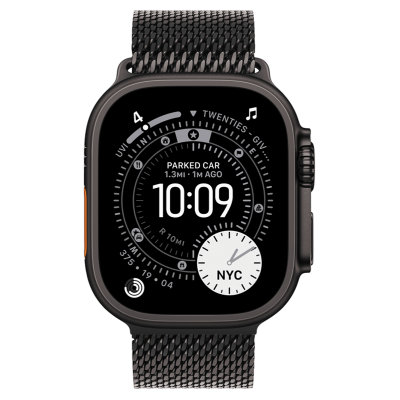Apple Watch Ultra 3 GPS + Cellular 49mm Black Titanium Case with Black Titanium Milanese Loop - Small (MF1N4)