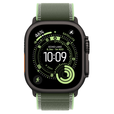 Apple Watch Ultra 3 GPS + Cellular 49mm Black Titanium Case with Green/Neon Trail Loop - S/M (MF254+MG9N4)