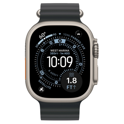 Apple Watch Ultra 3 GPS + Cellular 49mm Natural Titanium Case with Black Ocean Band (MF1V4+MXTL3)