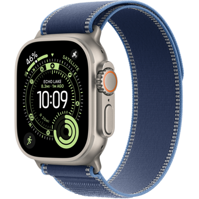 Apple Watch Ultra 3 GPS + Cellular 49mm Natural Titanium Case з Blue/Bright Blue Trail Loop - M/L (MEWU4)