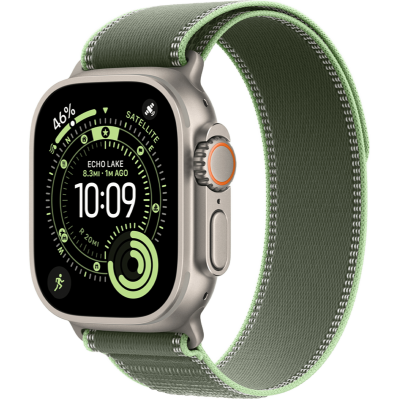 Apple Watch Ultra 3 GPS + Cellular 49mm Natural Titanium Case з Green/Neon Trail Loop - M/L (MF1V4+MFT54)