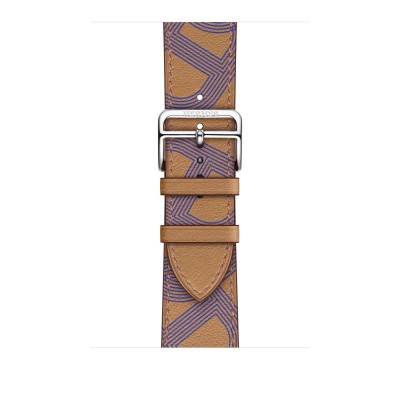 Apple Watch Hermès Series 7 GPS + Cellular 41mm Silver Stainless Steel Case (MKLK3) with Biscuit/Bleu Électrique Swift Leather (MKFT3)