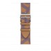 Apple Watch Hermès Series 7 GPS + Cellular 41mm Silver Stainless Steel Case (MKLK3) with Biscuit/Bleu Électrique Swift Leather (MKFT3)