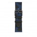 Apple Watch Hermès Series 7 GPS + Cellular 41mm Silver Stainless Steel Case (MKLK3) with Noir/Bleu Electrique Swift Leather (MKFR3)