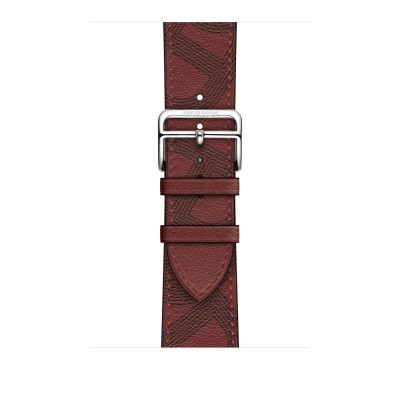 Apple Watch Hermès Series 7 GPS + Cellular 41mm Silver Stainless Steel Case (MKLK3) with Rouge H/Noir Swift Leather (MKFU3)