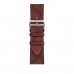 Apple Watch Hermès Series 7 GPS + Cellular 41mm Silver Stainless Steel Case (MKLK3) with Rouge H/Noir Swift Leather (MKFU3)