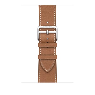 Apple Watch Hermès Series 7 GPS + Cellular 45mm Silver Stainless Steel Case (MKMG3) with Gold Swift Leather (MKGH3)