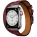 Apple Watch Hermès Series 7 GPS + Cellular 41mm Silver Stainless Steel Case (MKLK3) with Rouge H Attelage Double Tour (MKG23)