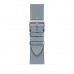 Apple Watch Hermès Series 7 GPS + Cellular 41mm Silver Stainless Steel Case (MKLK3) with Bleu Lin Swift Leather Single Tour (MKFP3)
