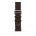 Apple Watch Hermès Series 7 GPS + Cellular 45mm Silver Stainless Steel Case (MKMG3) with Ebene Barenia Leather Single Tour Deployment Buckle (MTQG2)