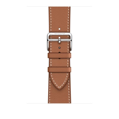 Apple Watch Hermès Series 7 GPS + Cellular 41mm Silver Stainless Steel Case with Gold Single Tour (MKHN3)